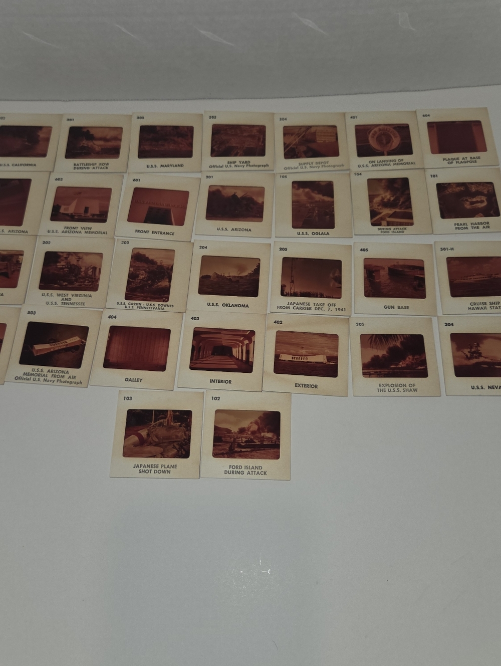 RARE 1960s Complete Set of 30 Pearl Harbor Souvenir Slides
